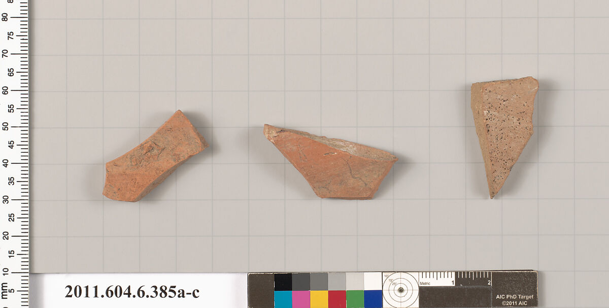 Terracotta fragments of closed shapes, Terracotta, Greek, Attic