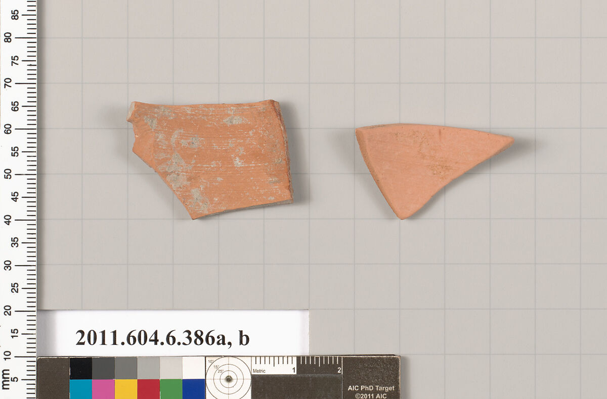 Terracotta fragments of closed shapes, Terracotta, Greek, Attic