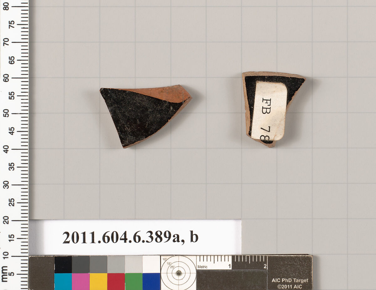 Terracotta fragments of open shapes, Terracotta, Greek, Attic 