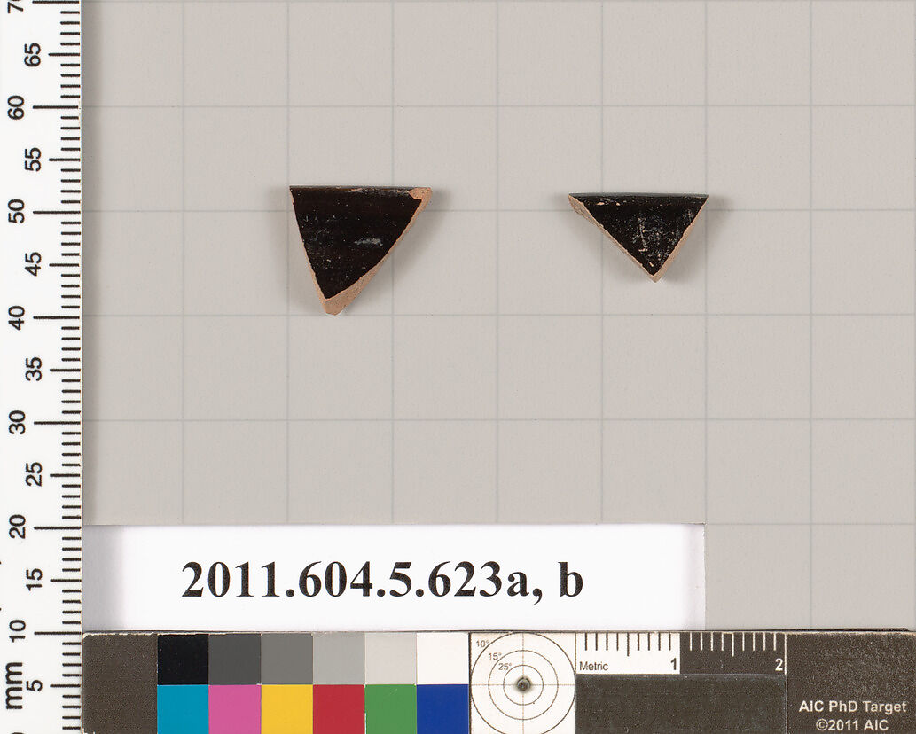 Terracotta rim fragments of kylikes (drinking cups), Terracotta, Greek, Attic
