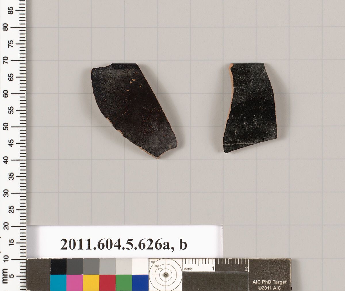 Terracotta rim fragments of kylikes (drinking cups), Terracotta, Greek, Attic 