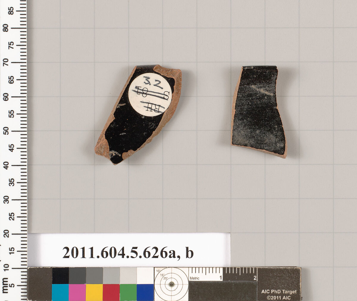 Terracotta rim fragments of kylikes (drinking cups), Terracotta, Greek, Attic