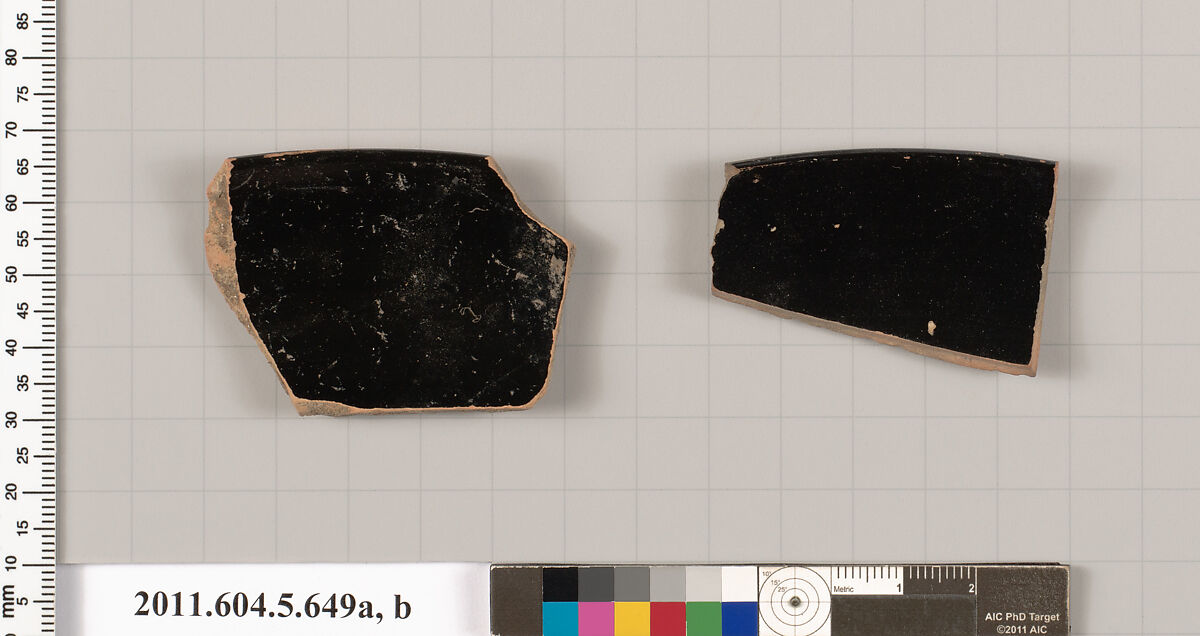 Terracotta rim fragments of kylikes (drinking cups), Terracotta, Greek, Attic