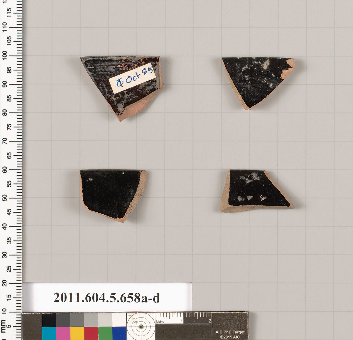 Terracotta rim fragments of kylikes (drinking cups), Terracotta, Greek, Attic