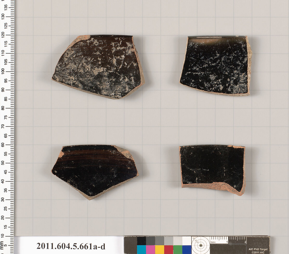 Terracotta rim fragments of kylikes (drinking cups), Terracotta, Greek, Attic