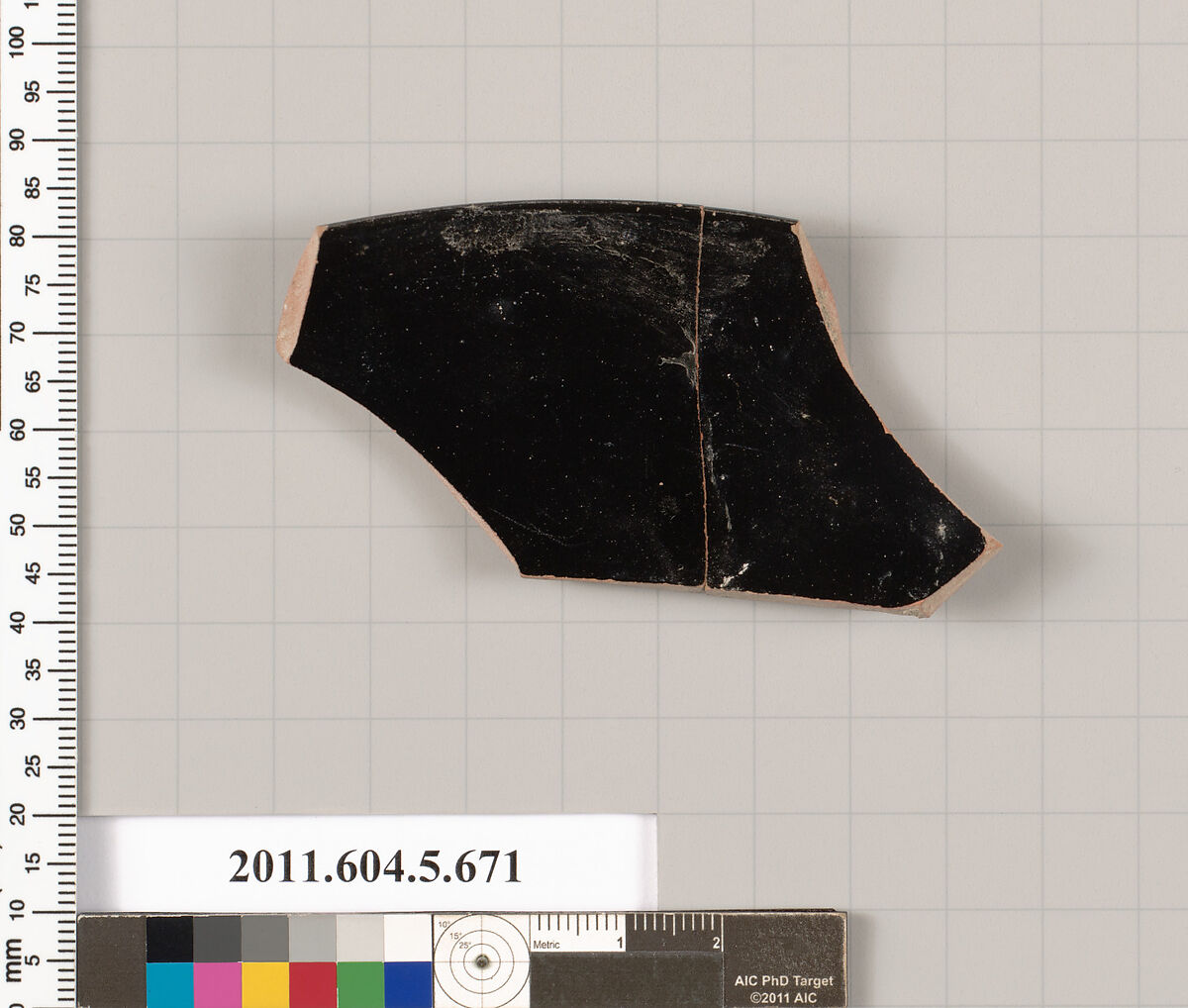 Terracotta rim fragment of a kylix (drinking cup), Terracotta, Greek, Attic