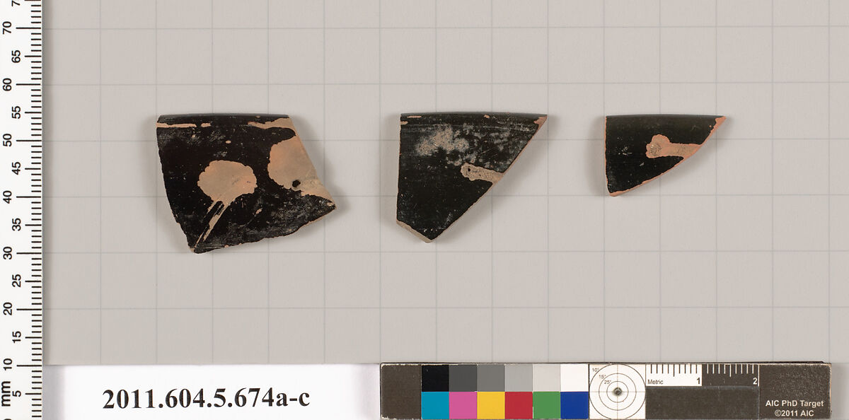 Terracotta rim fragments of kylikes (drinking cups) | Greek, Attic ...