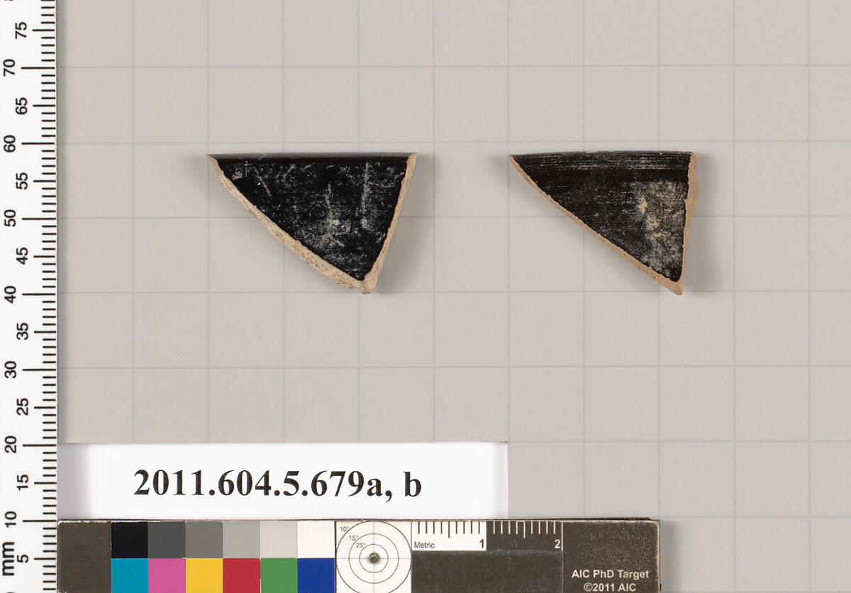 Terracotta rim fragments of kylikes (drinking cups), Terracotta, Greek, Attic
