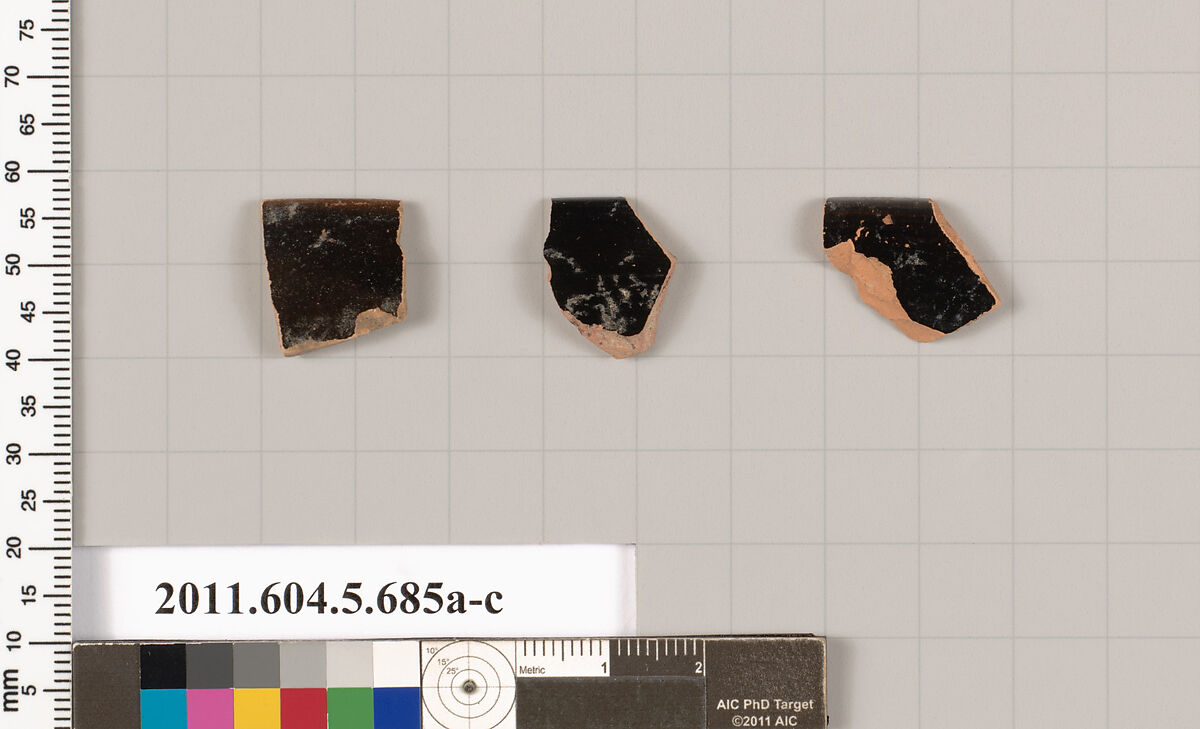 Terracotta rim fragments of kylikes (drinking cups), Terracotta, Greek, Attic