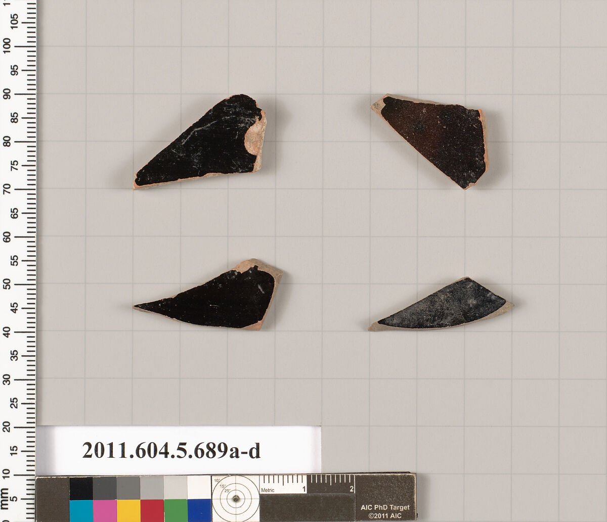 Terracotta fragments of kylikes (drinking cups), Terracotta, Greek, Attic