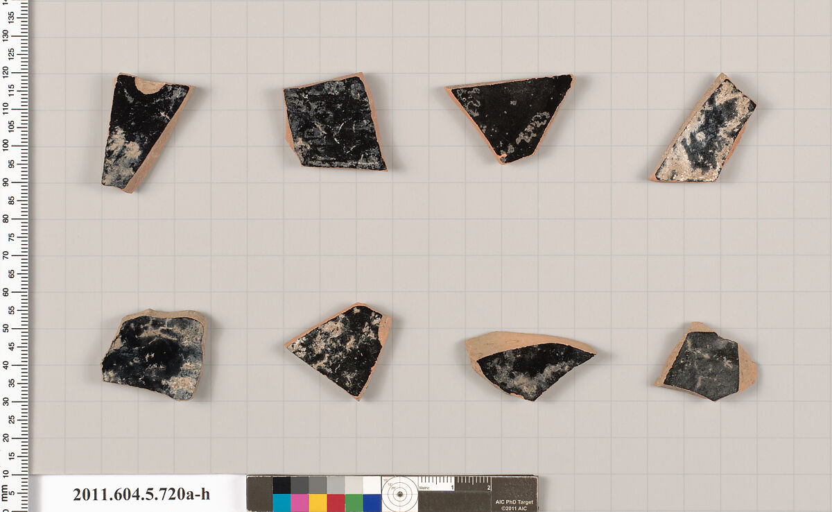 Terracotta fragments of kylikes (drinking cups), Terracotta, Greek, Attic
