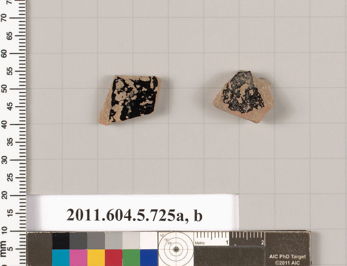 Terracotta fragments of kylikes (drinking cups), Terracotta, Greek, Attic 