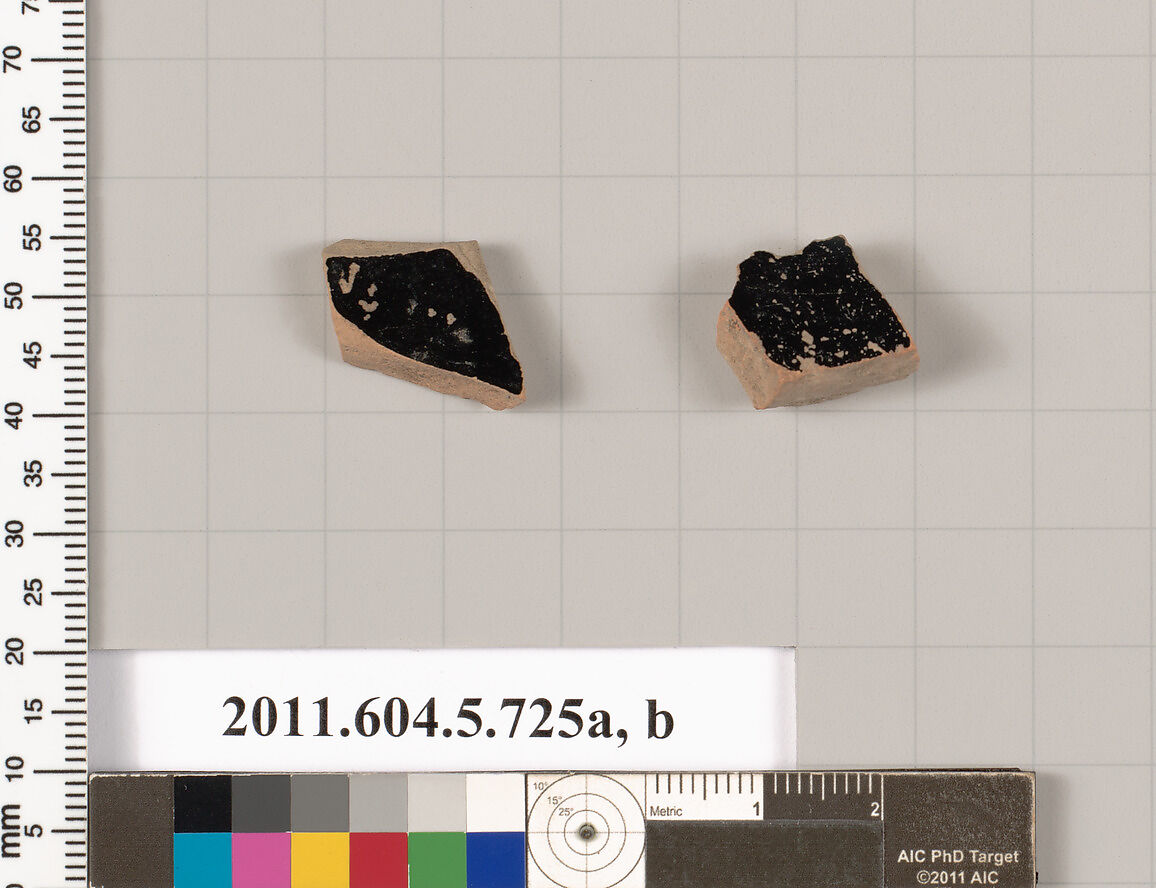 Terracotta fragments of kylikes (drinking cups), Terracotta, Greek, Attic