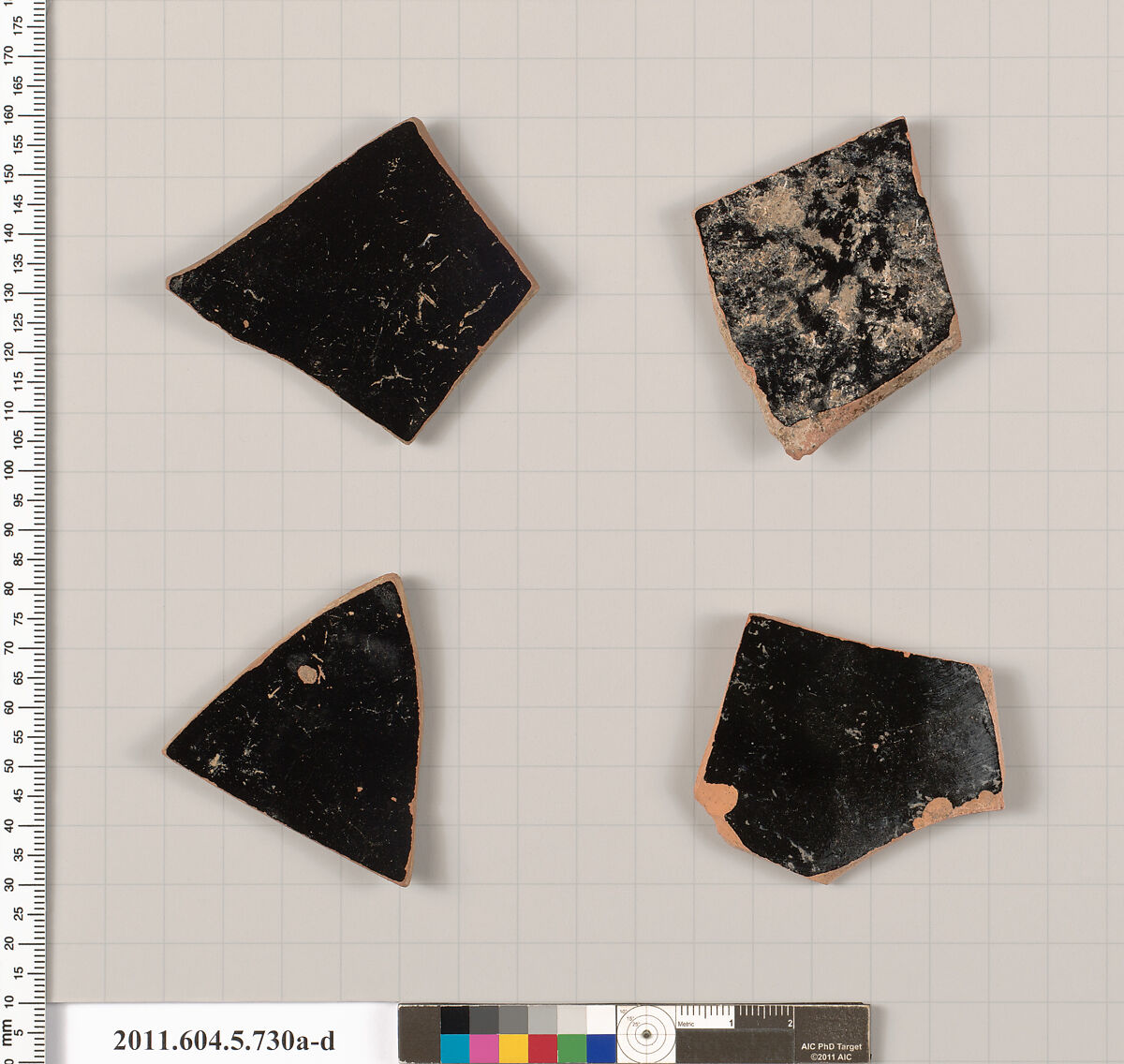 Terracotta fragments of kylikes (drinking cups), Terracotta, Greek, Attic