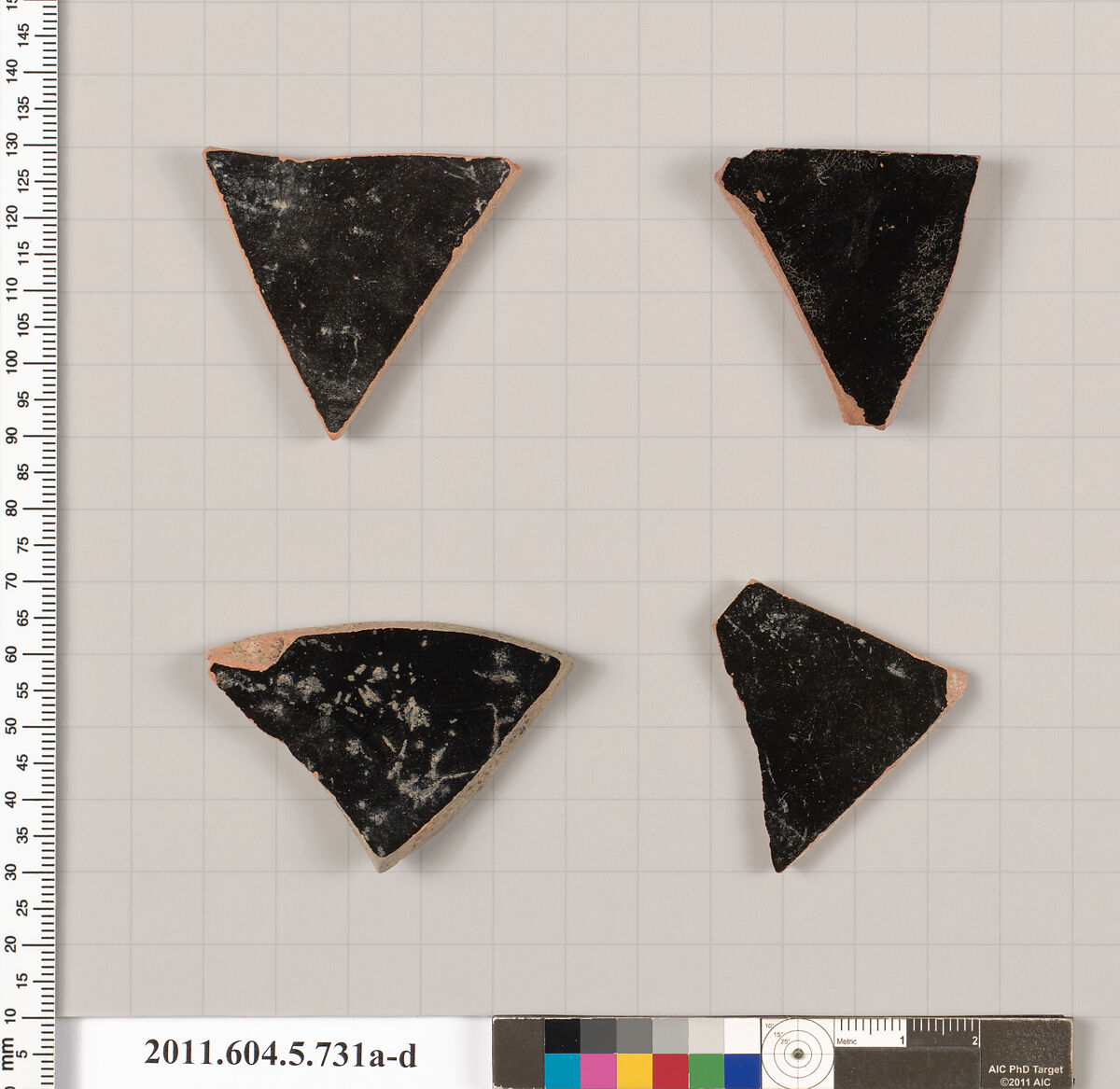 Terracotta fragments of kylikes (drinking cups), Terracotta, Greek, Attic