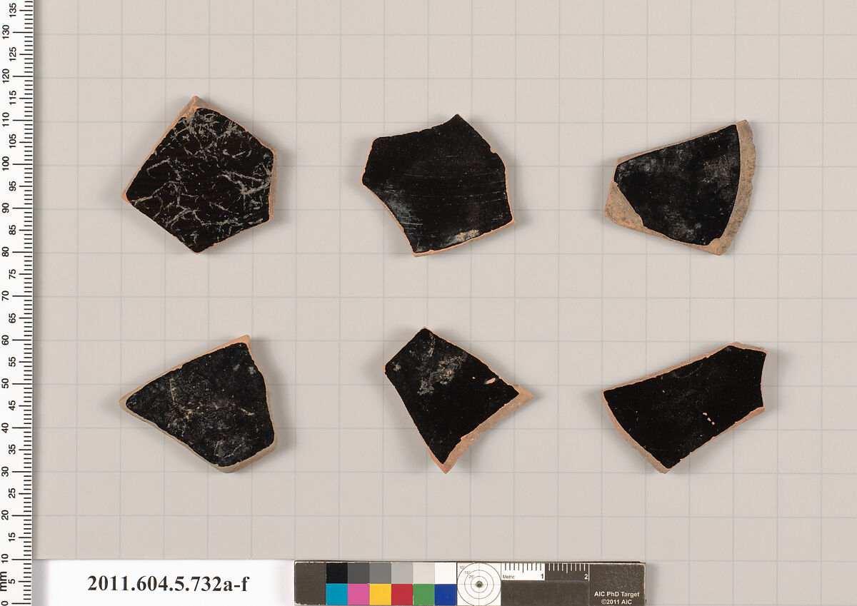 Terracotta fragments of kylikes (drinking cups), Terracotta, Greek, Attic