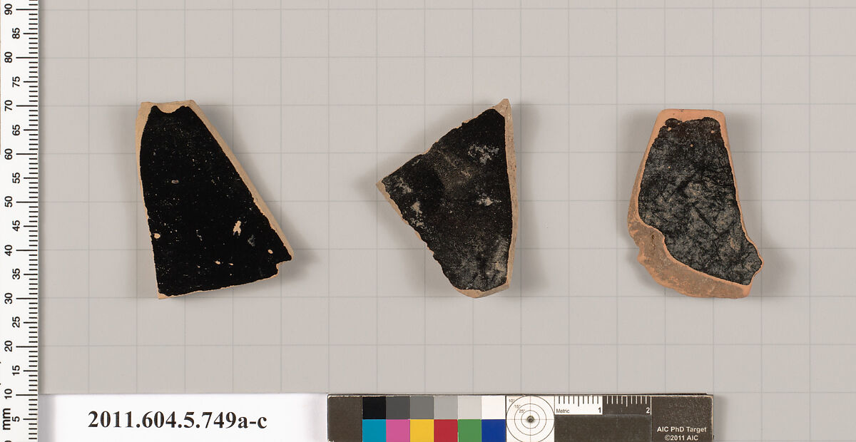 Terracotta fragments of kylikes (drinking cups), Terracotta, Greek, Attic