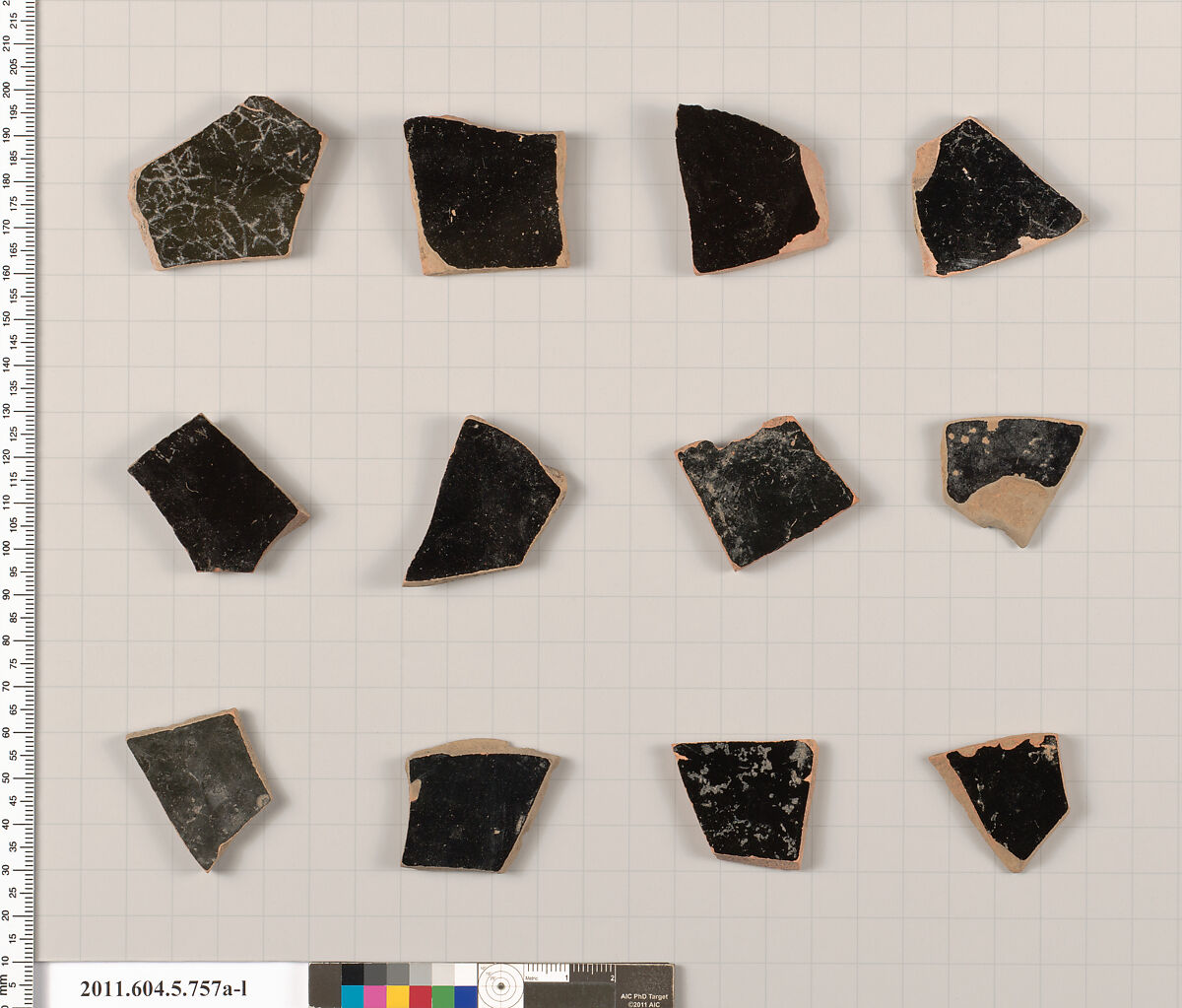 Terracotta fragments of kylikes (drinking cups), Terracotta, Greek, Attic