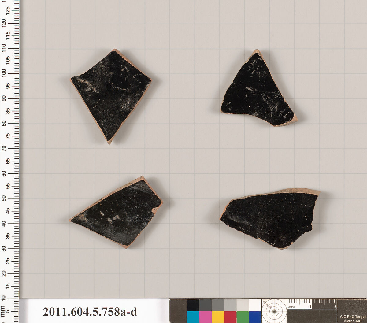 Terracotta fragments of kylikes (drinking cups), Terracotta, Greek, Attic