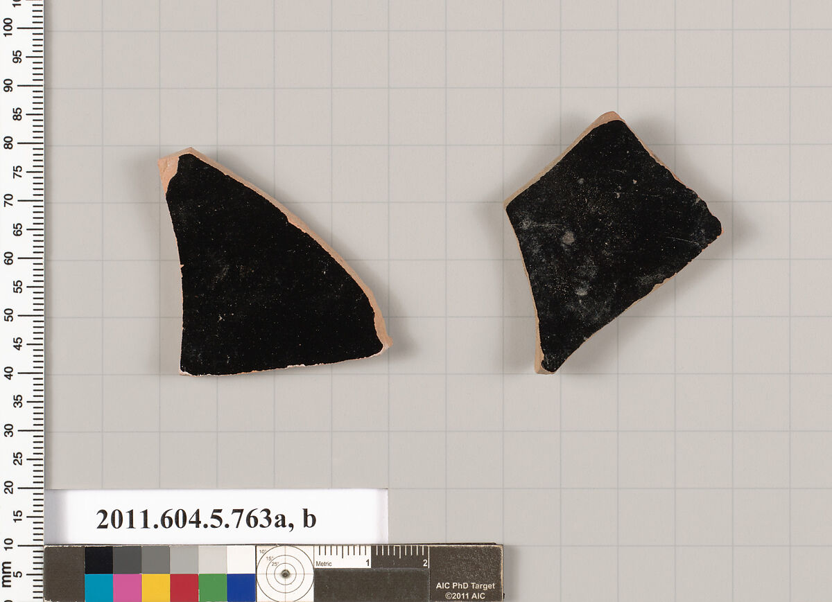 Terracotta fragments of kylikes (drinking cups), Terracotta, Greek, Attic