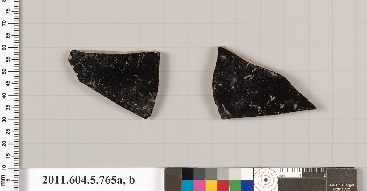Terracotta fragments of kylikes (drinking cups), Terracotta, Greek, Attic