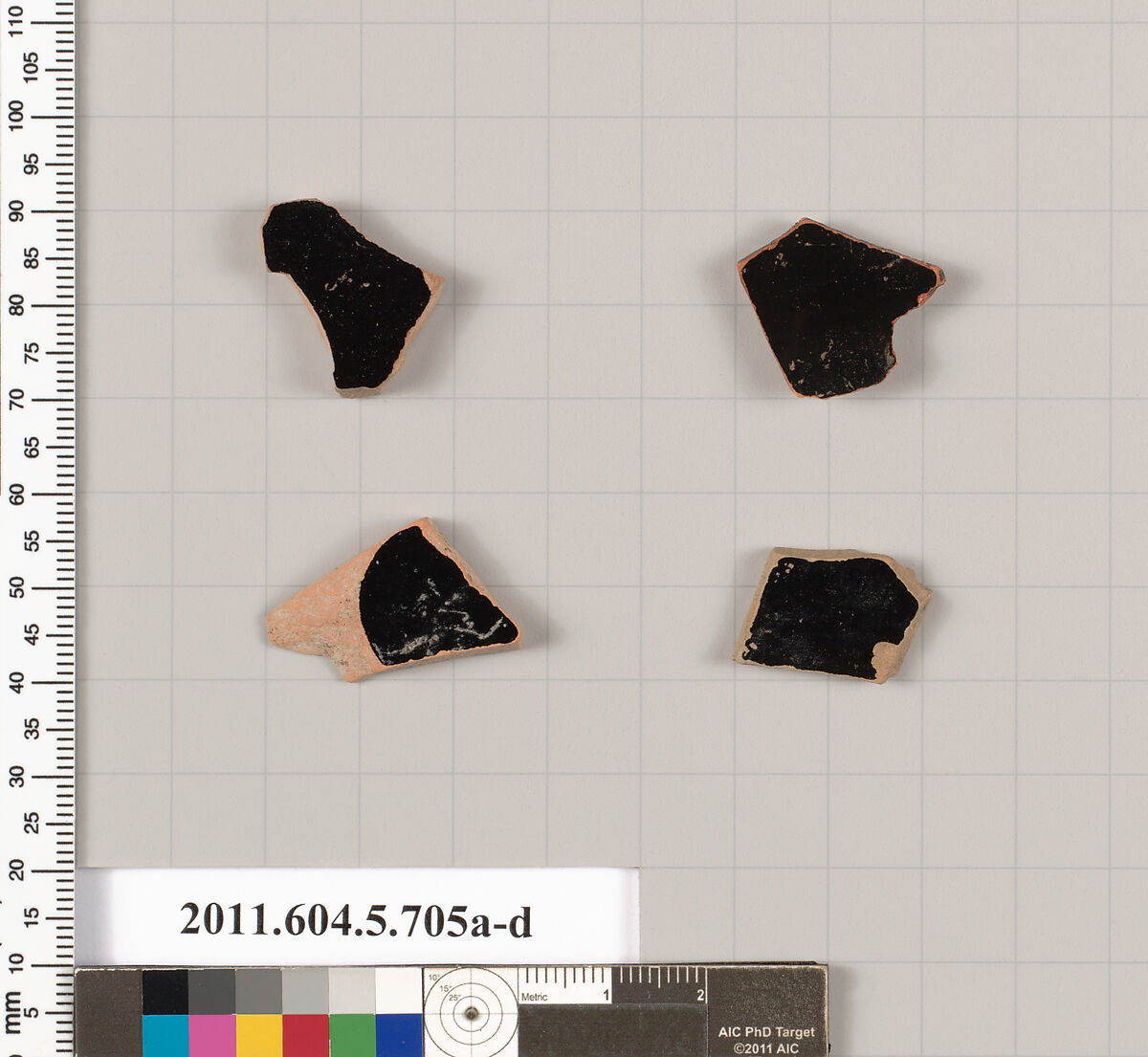 Terracotta fragments of kylikes (drinking cups), Terracotta, Greek, Attic