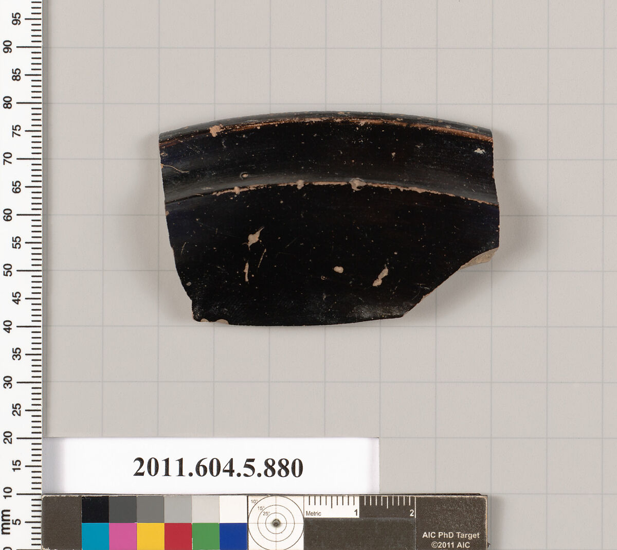 Terracotta rim fragment of a kylix (drinking cup), Terracotta, Greek, Attic 