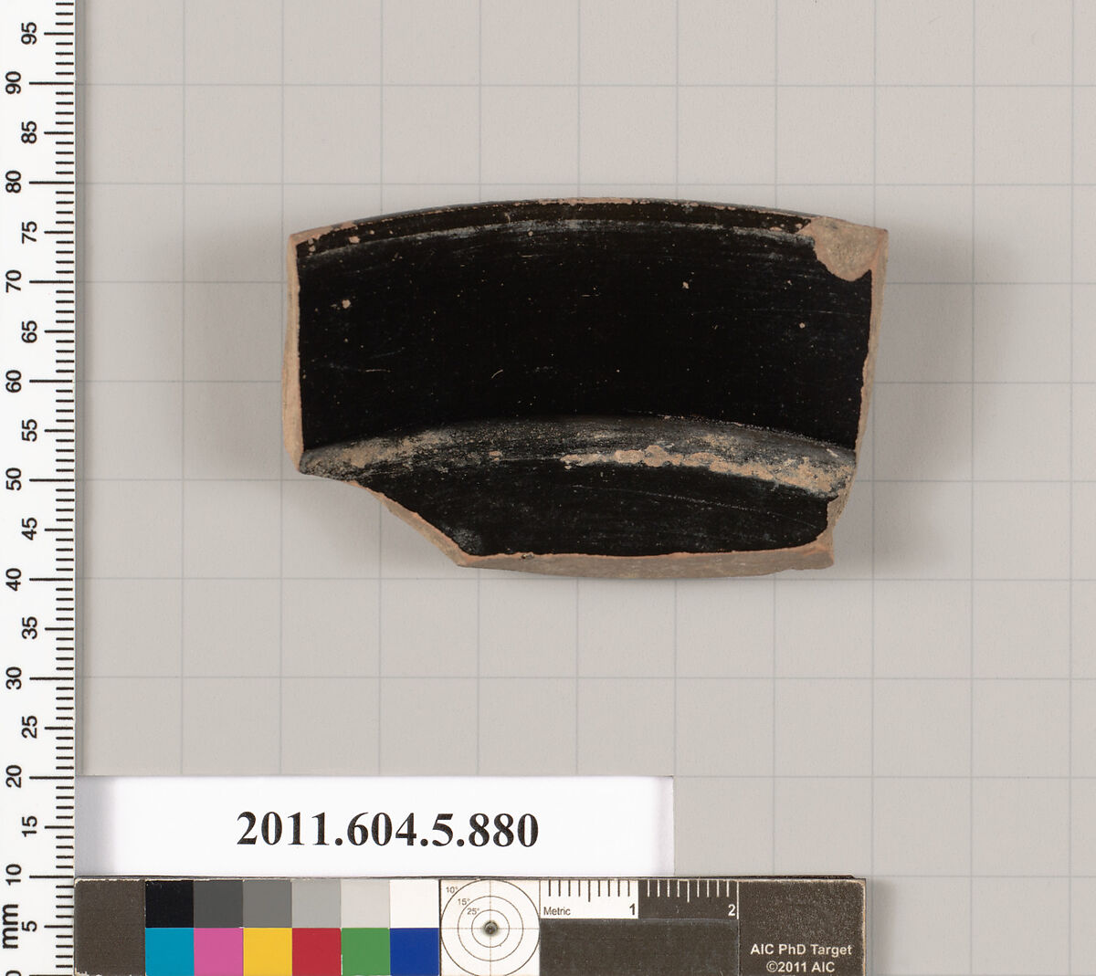 Terracotta rim fragment of a kylix (drinking cup), Terracotta, Greek, Attic