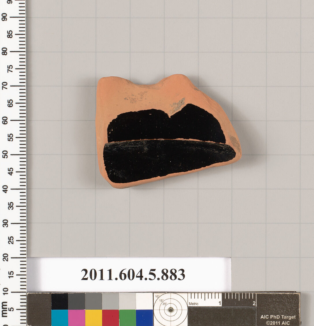Terracotta rim fragment of a kylix (drinking cup), Terracotta, Greek, Attic