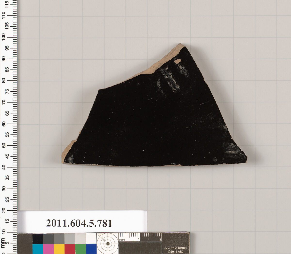 Terracotta fragment of a kylix (drinking cup), Terracotta, Greek, Attic
