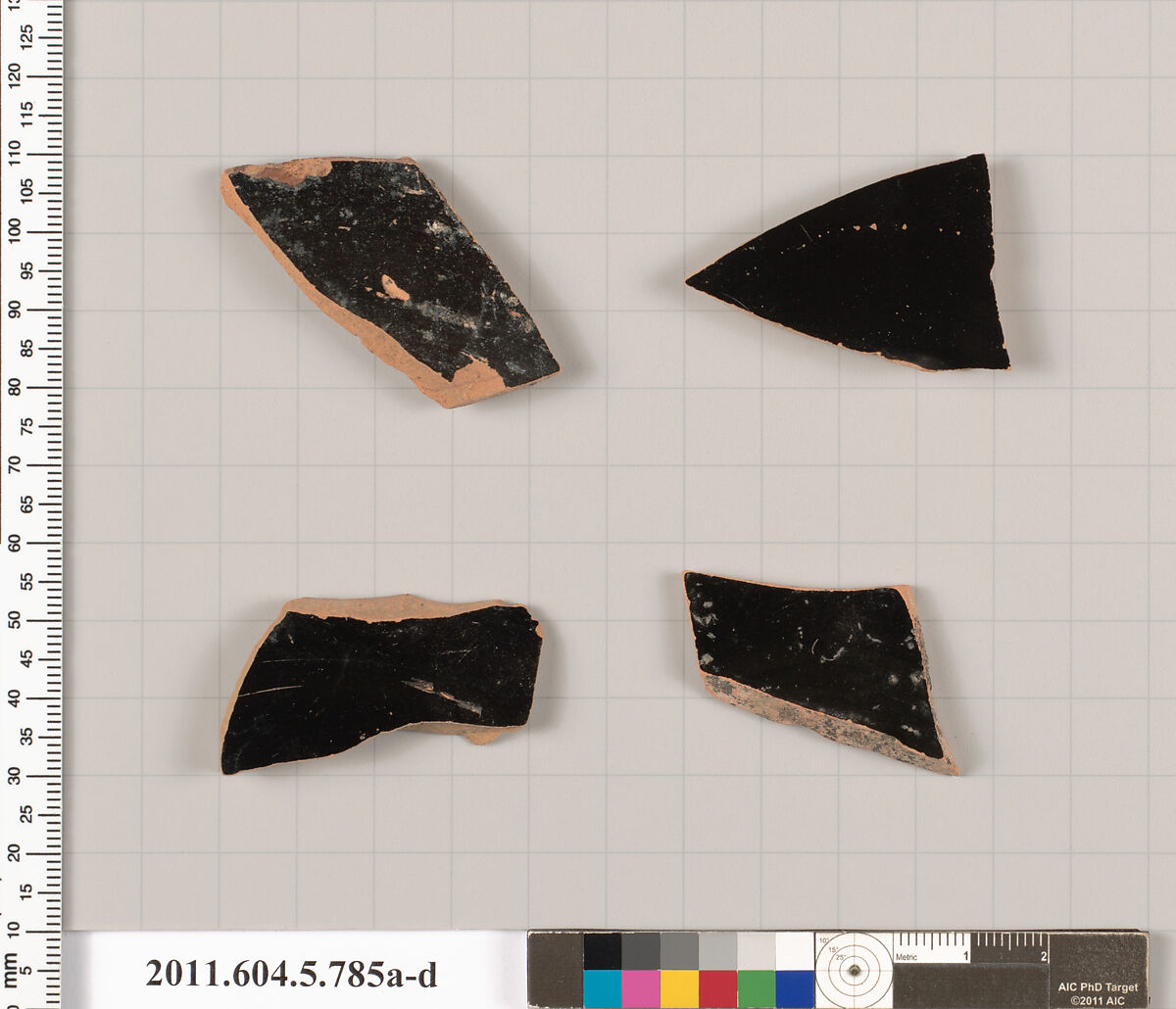 Terracotta fragments of kylikes (drinking cups), Terracotta, Greek, Attic
