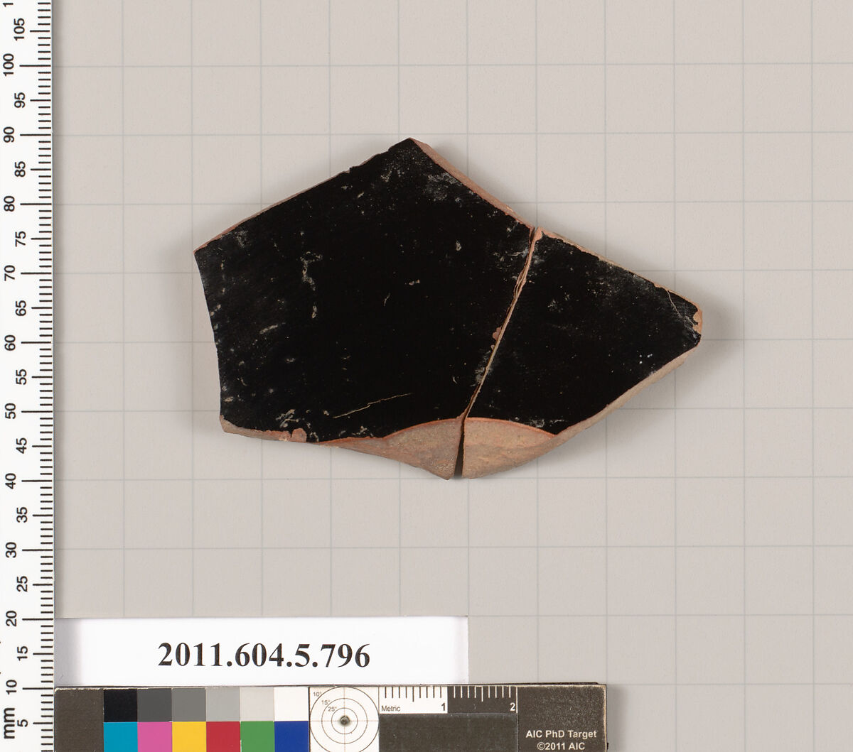 Terracotta fragment of a kylix (drinking cup), Terracotta, Greek, Attic 