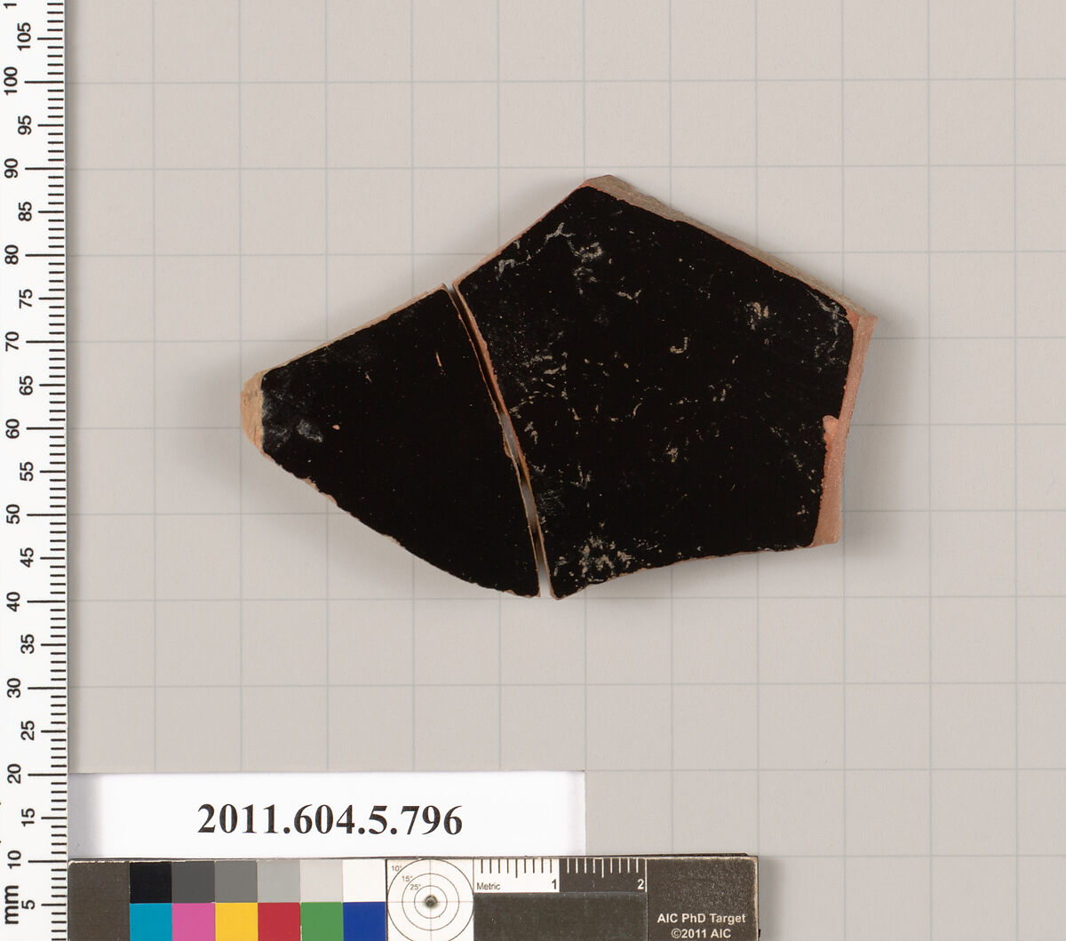 Terracotta fragment of a kylix (drinking cup), Terracotta, Greek, Attic