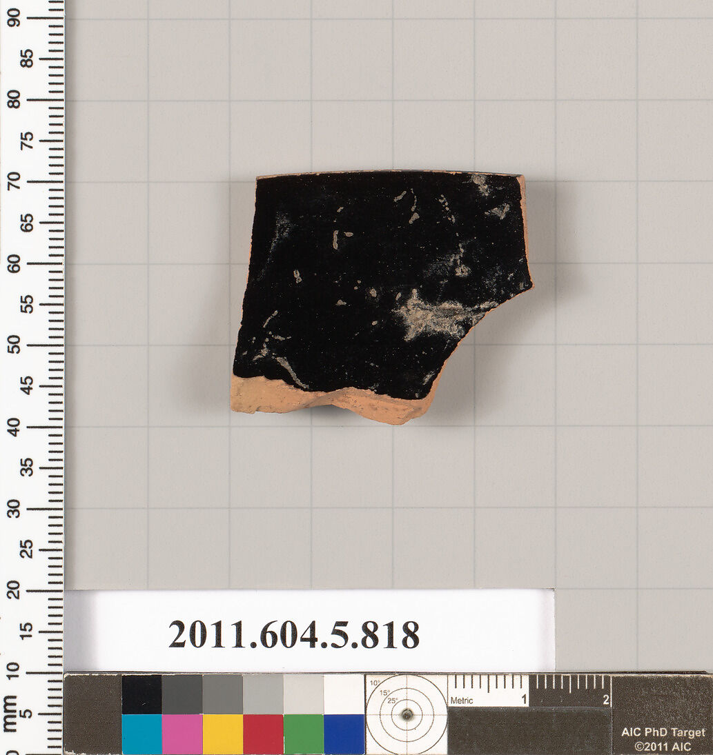 Terracotta rim fragment of a kylix (drinking cup), Terracotta, Greek, Attic
