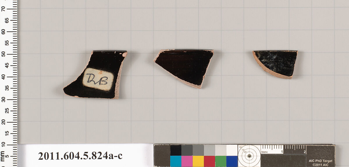 Terracotta rim fragments of kylikes (drinking cups), Terracotta, Greek, Attic
