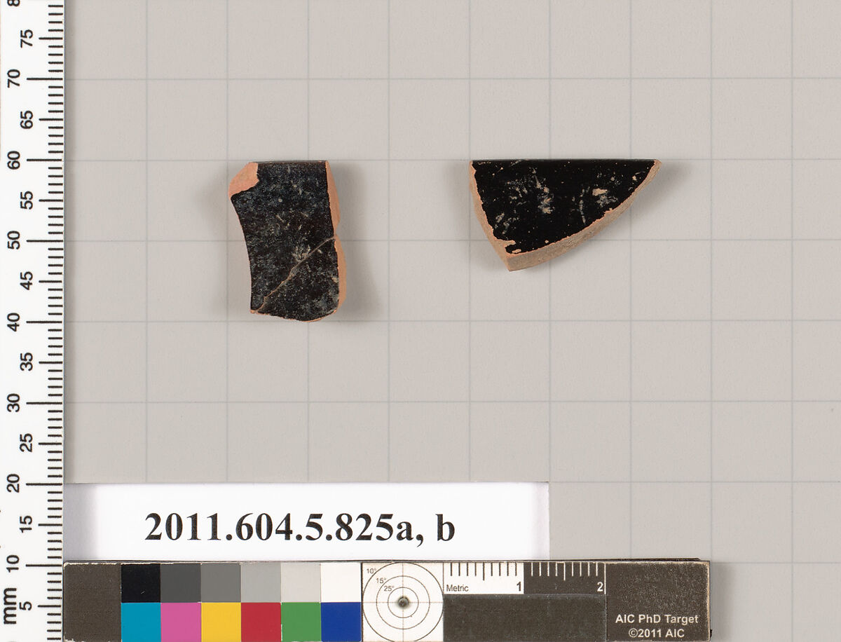 Terracotta rim fragments of kylikes (drinking cups), Terracotta, Greek, Attic