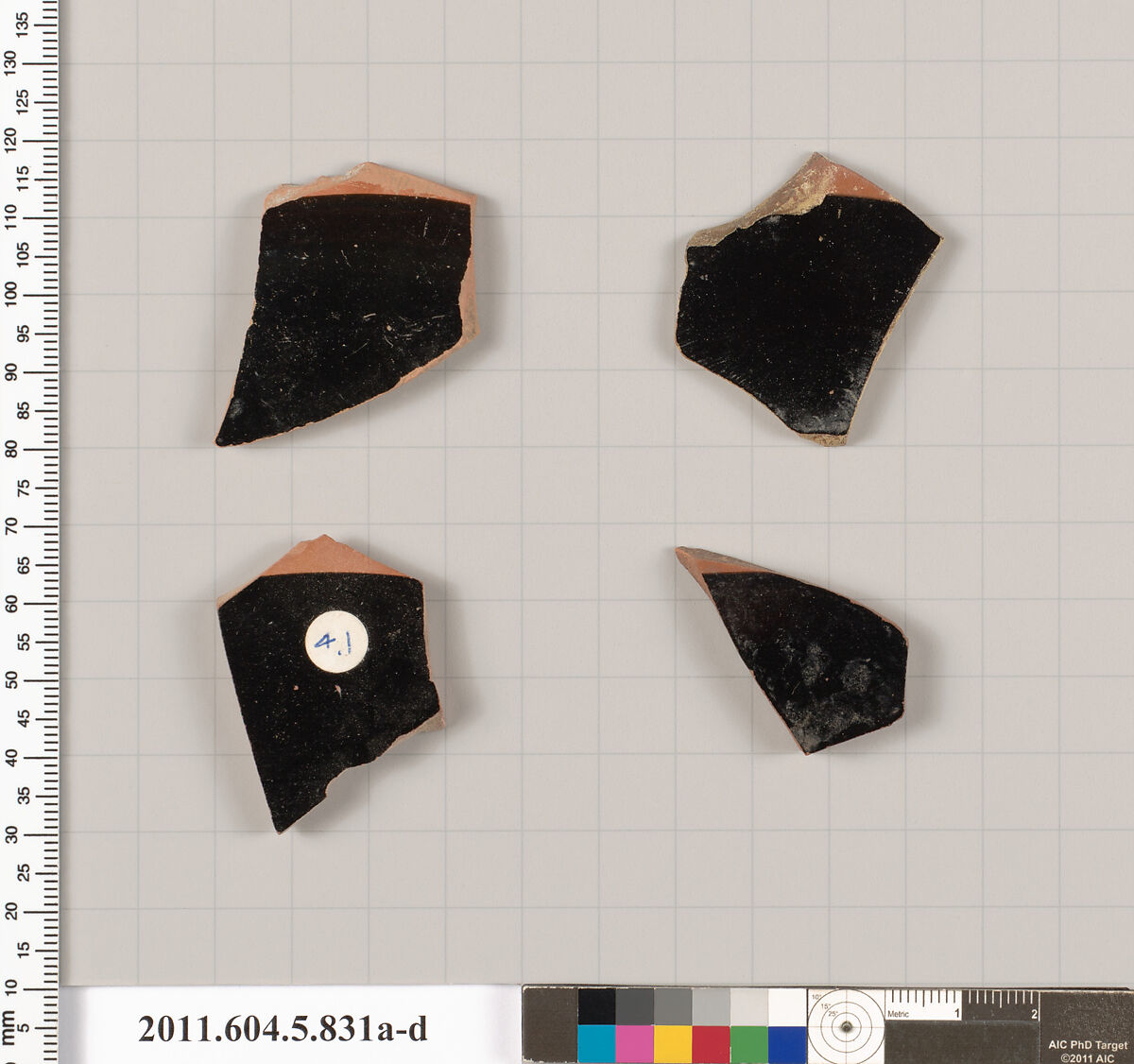 Terracotta fragments of kylikes (drinking cups), Terracotta, Greek, Attic