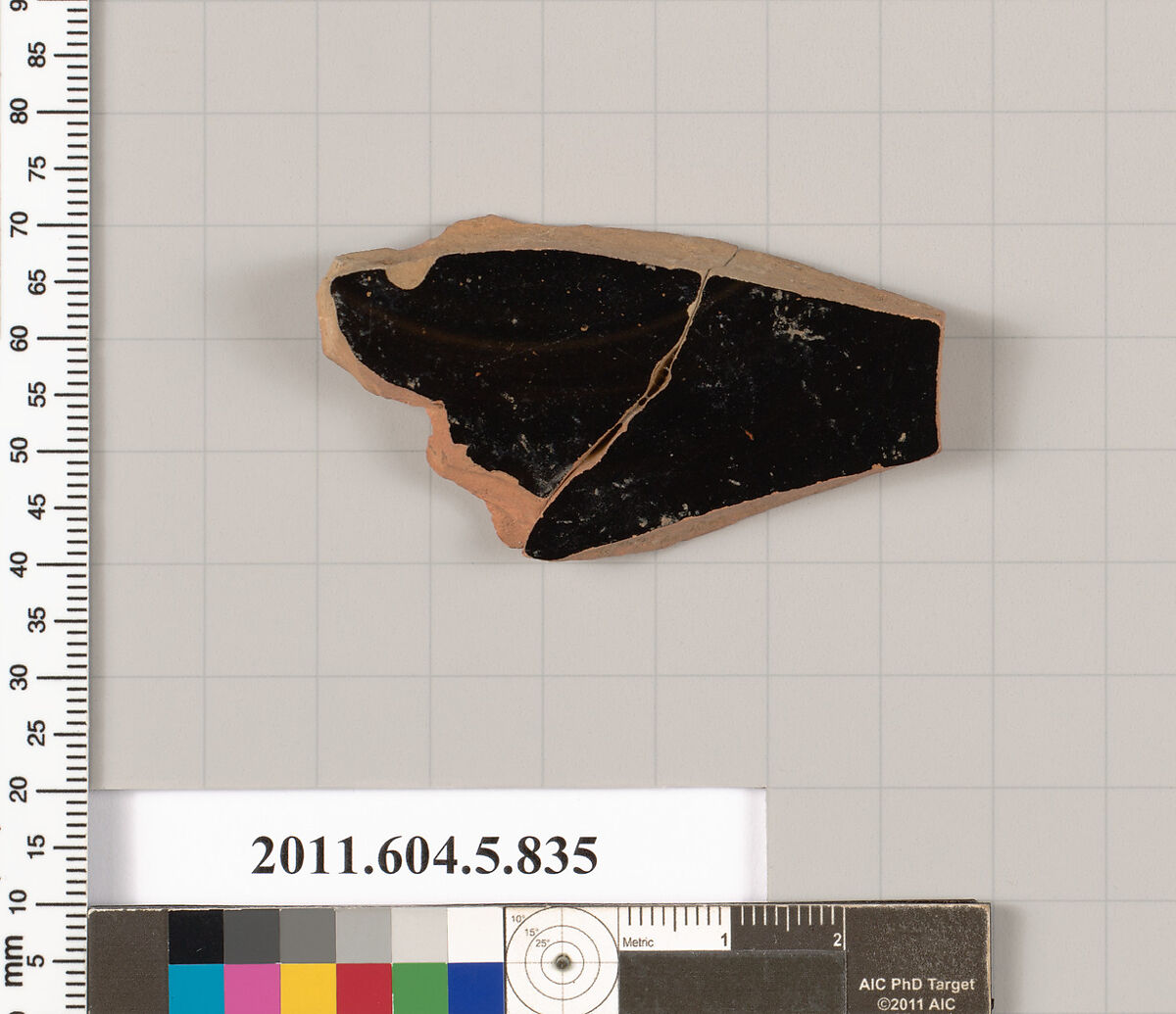 Terracotta fragment of a kylix (drinking cup), Terracotta, Greek, Attic