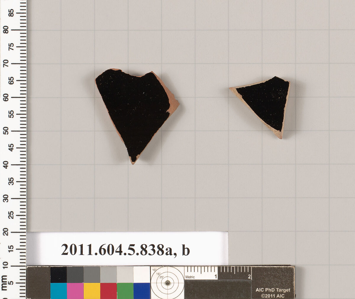 Terracotta fragments of kylikes (drinking cups), Terracotta, Greek, Attic