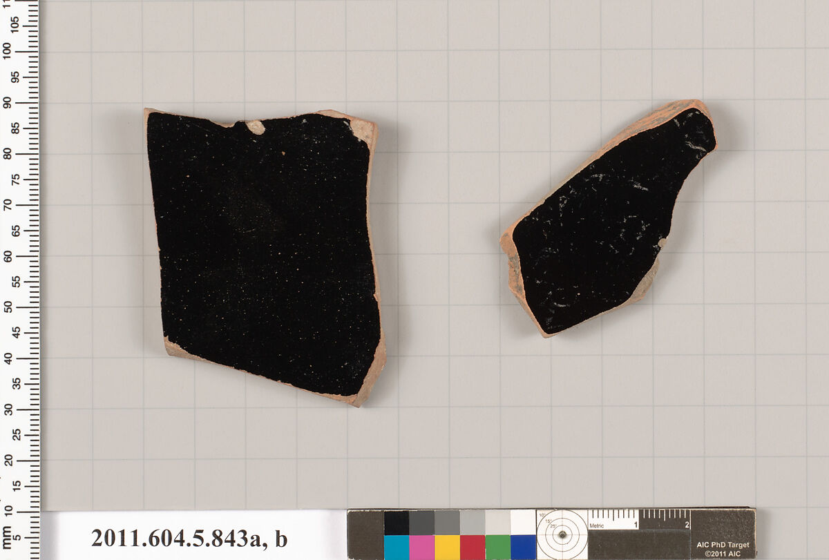 Terracotta fragments of kylikes (drinking cups), Terracotta, Greek, Attic