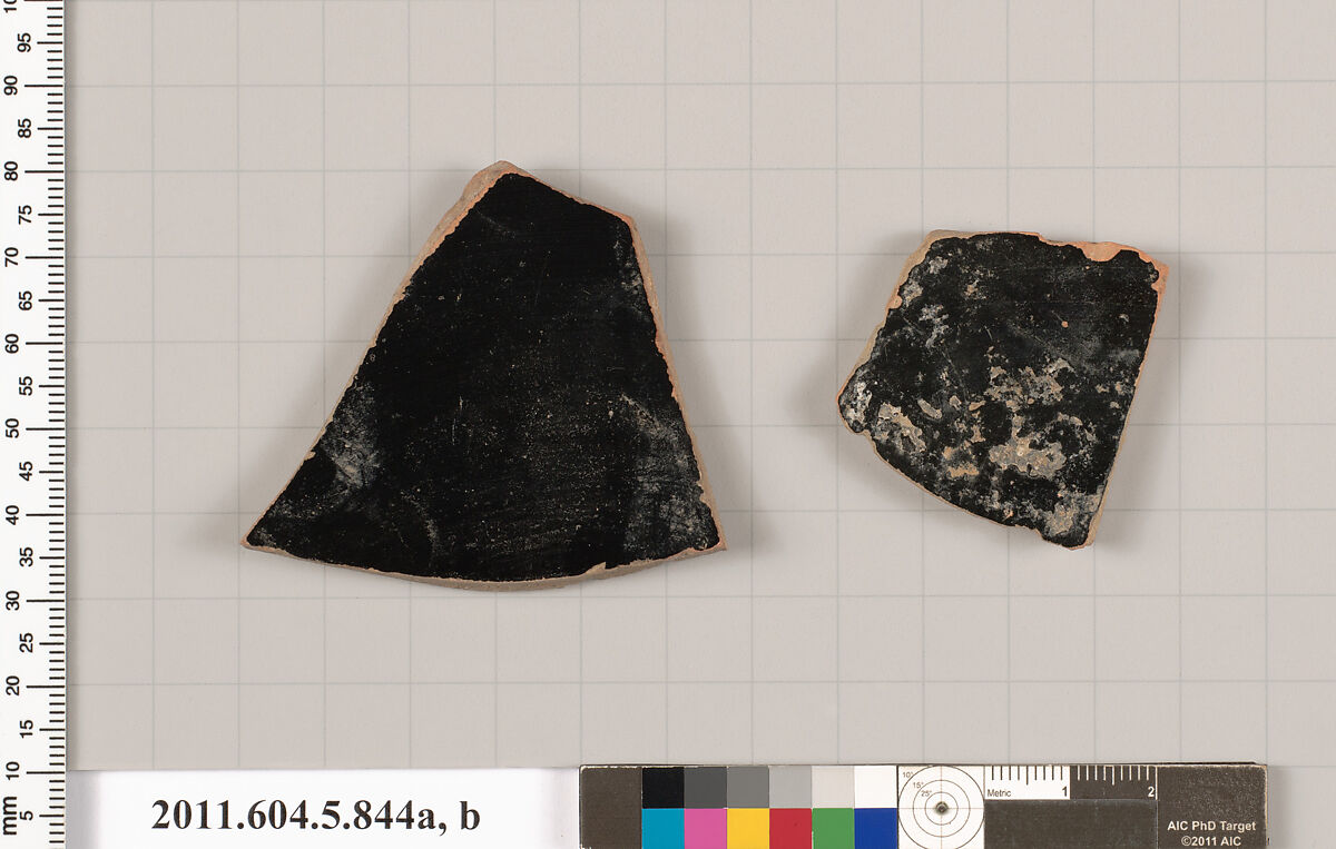 Terracotta fragments of kylikes (drinking cups), Terracotta, Greek, Attic