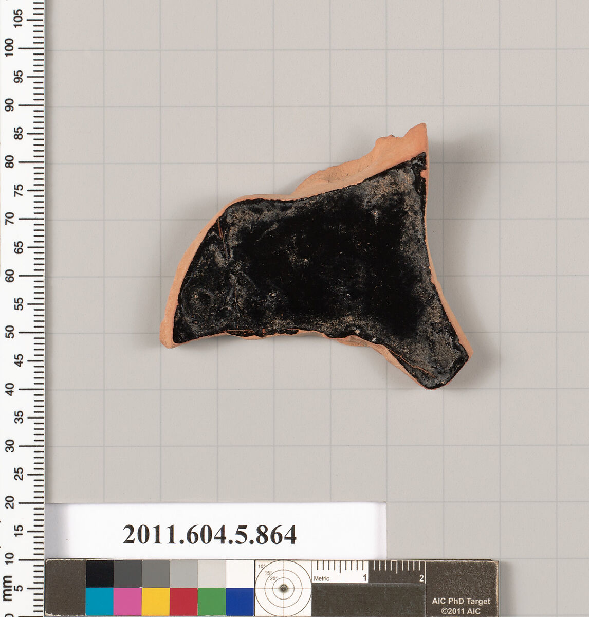Terracotta fragment of a kylix (drinking cup), Terracotta, Greek, Attic
