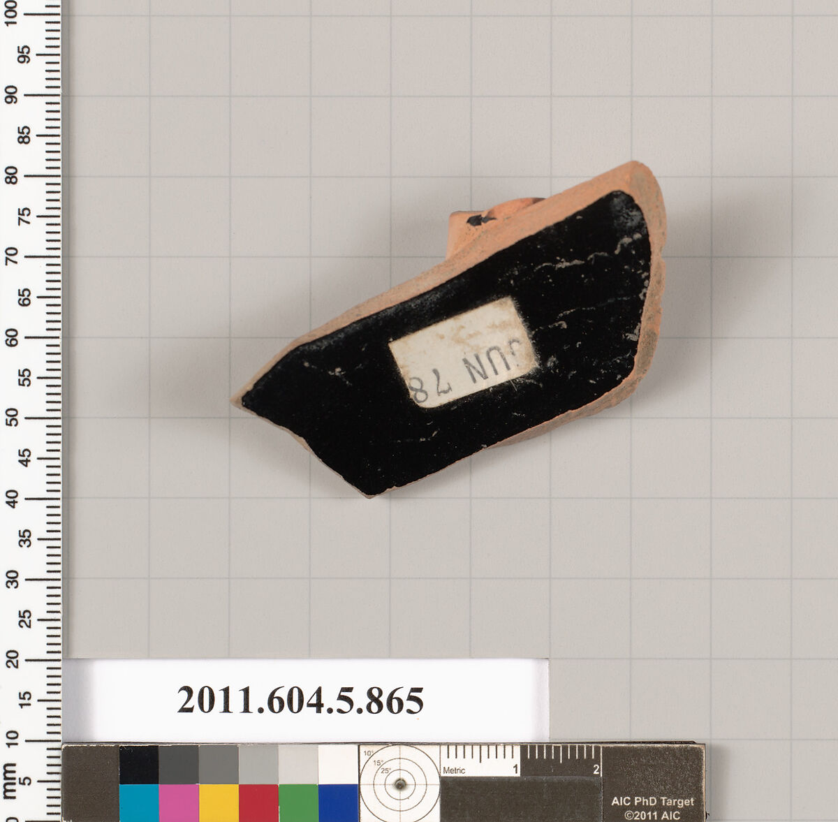 Terracotta fragment of a kylix (drinking cup), Terracotta, Greek, Attic