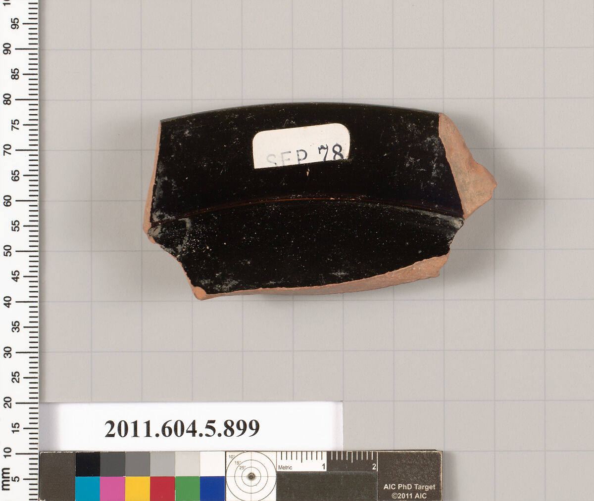 Terracotta rim fragment of a kylix (drinking cup), Terracotta, Greek, Attic