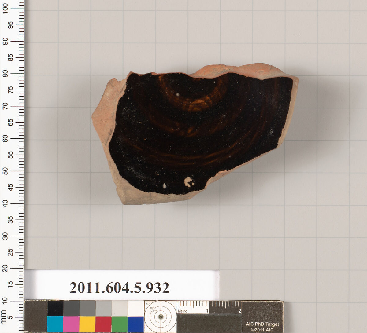 Terracotta fragment of a kylix (drinking cup), Terracotta, Greek, Attic 
