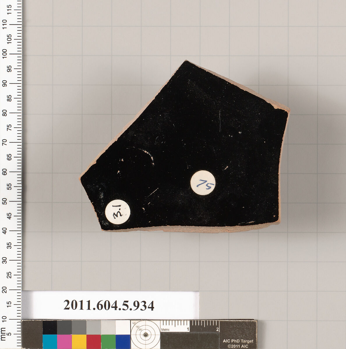 Terracotta fragment of a kylix (drinking cup), Terracotta, Greek, Attic