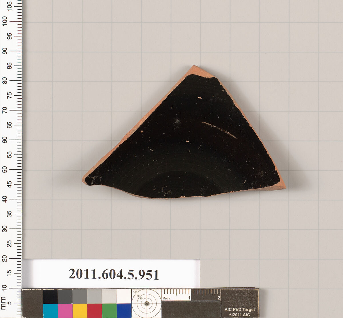 Terracotta fragment of a kylix (drinking cup), Terracotta, Greek, Attic