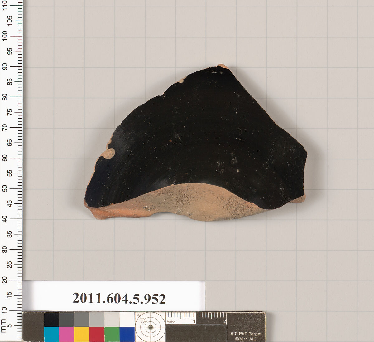 Terracotta fragment of a kylix (drinking cup), Terracotta, Greek, Attic