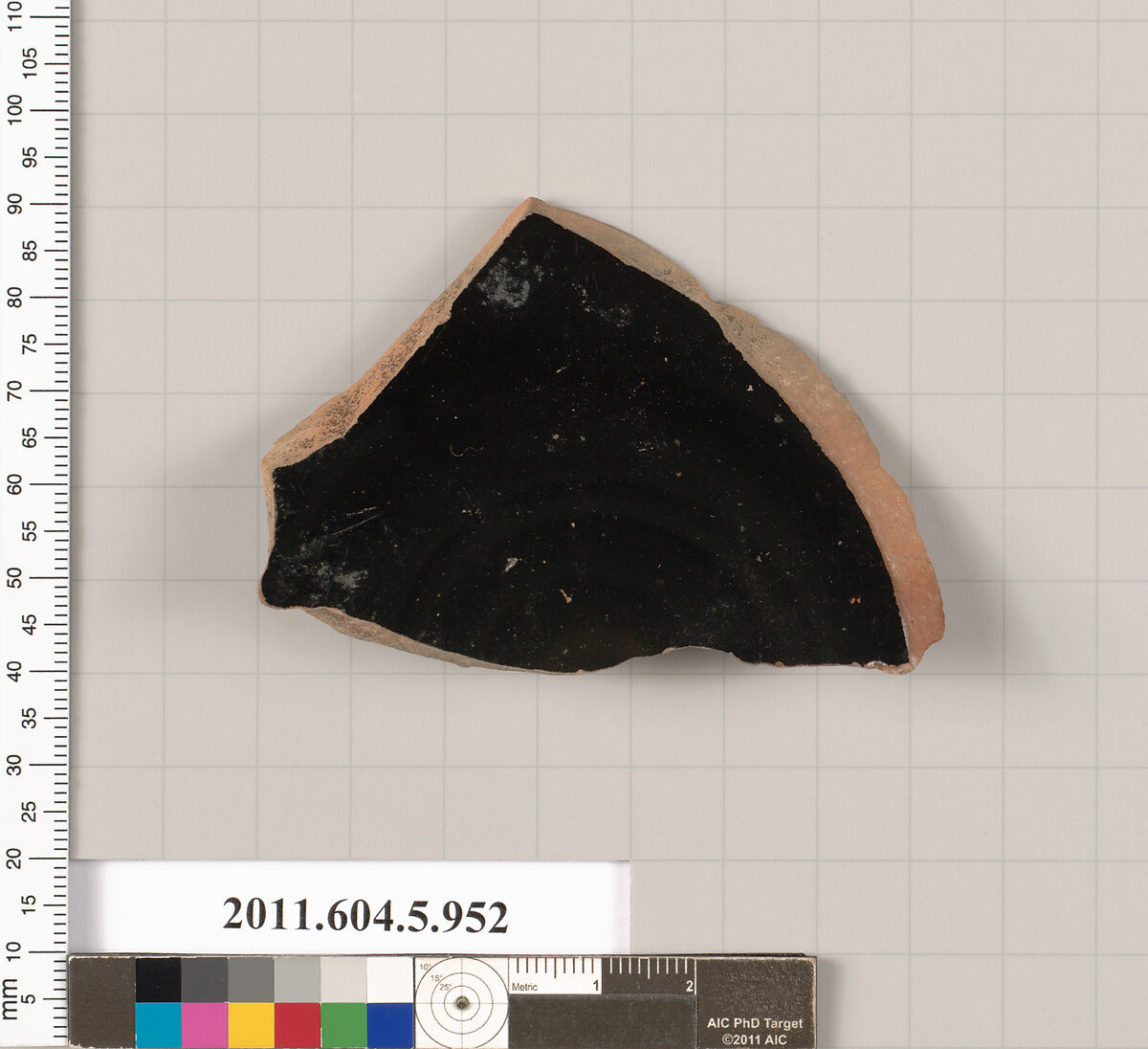 Terracotta fragment of a kylix (drinking cup), Terracotta, Greek, Attic