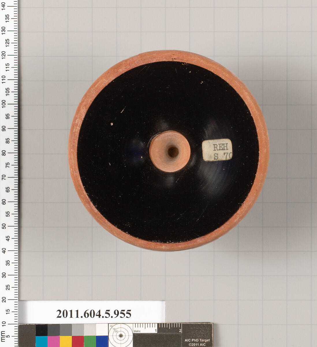 Terracotta fragment of a kylix (drinking cup), Terracotta, Greek, Attic